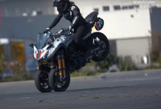 WATCH moment a motorcycle bursts into flames after sanitation spray